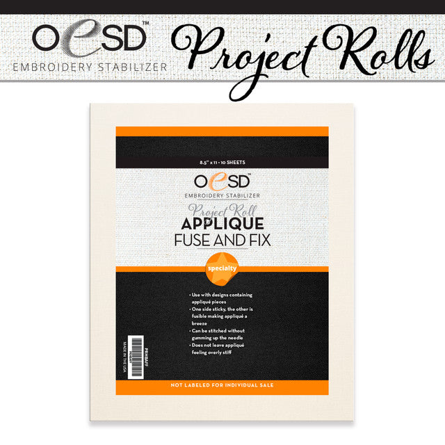 OESD Applique Fuse and Fix 8.5" x 11" Sheets HBA20-10 or PRHBAFF