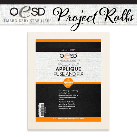 OESD Applique Fuse and Fix 8.5" x 11" Sheets HBA20-10 or PRHBAFF