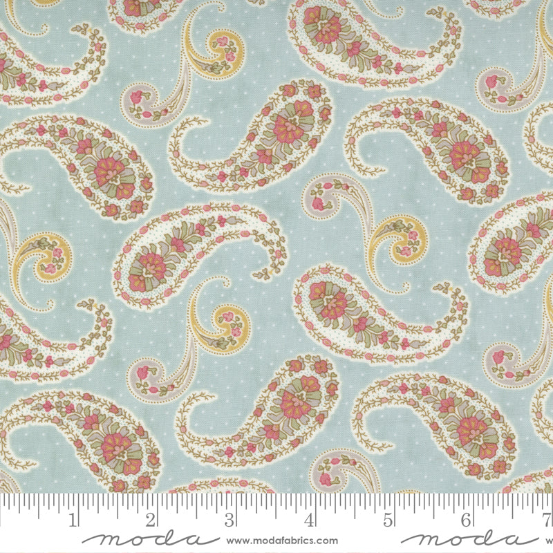 Moda Promenade Sky Aqua Paisley Fabric by the Yard 44