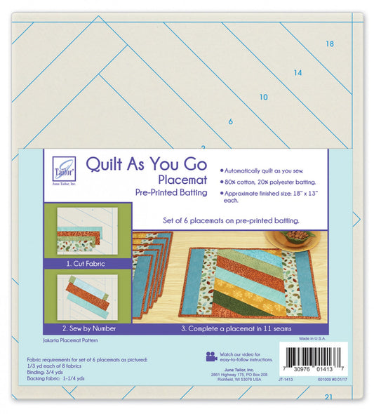 Quilt As You Go Placemats (6) - Jakarta # JT-1413