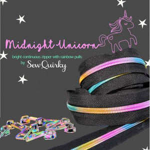 Midnight Unicorn Zipper & Iridescent Rainbow Pull Pack # SQ-MID-ZIP