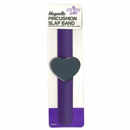 The Gypsy Quilter Magnetic Pincushion with Slap Band Bracelet Heart Shape # TGQ133