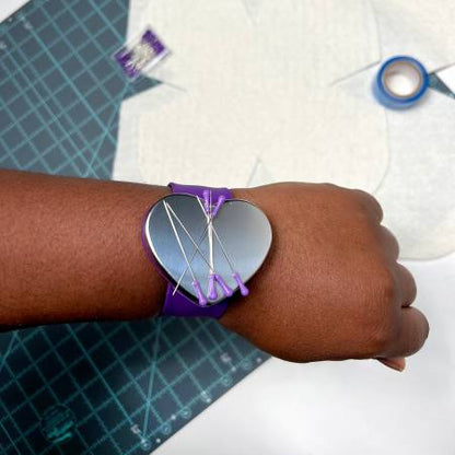 The Gypsy Quilter Magnetic Pincushion with Slap Band Bracelet Heart Shape # TGQ133