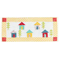 Fabric Kit for Clear Blue Tiles Seasonal Houses Table Runner - 4 CHOICES