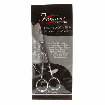 Famore Cutlery 6" True Left Hand Duck Bill Applique Scissors 712L