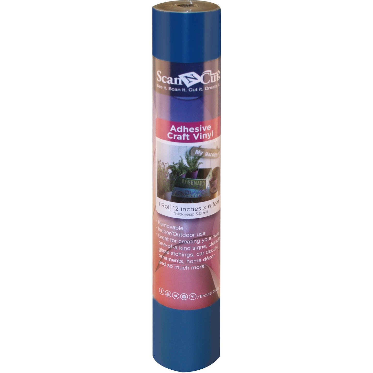 12" x 6 Foot Brother Adhesive Craft Vinyl (Various Colors)