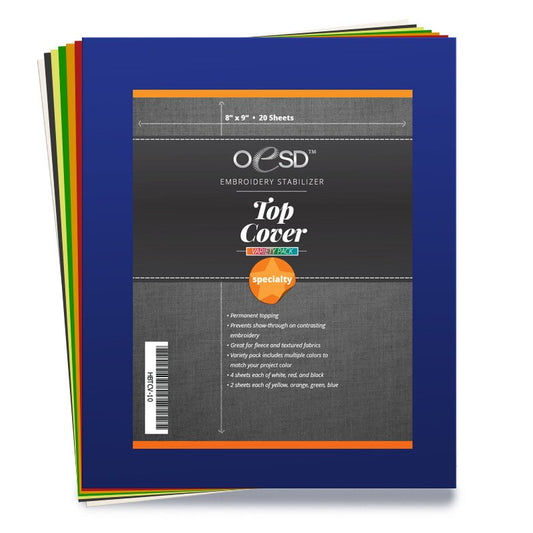 OESD Top Cover Variety Pack Permanent Topping 8" x 9"  20 Sheets HBTCV-10