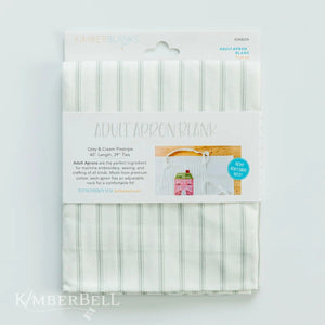 Kimberbell Adult Apron Blank, Pinstripe, Adjustable Neck Grey & Cream KDKB254