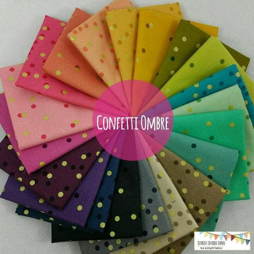 Moda Fabric Ombre Confetti Metallic - Sold By The Yard (Various Colors)