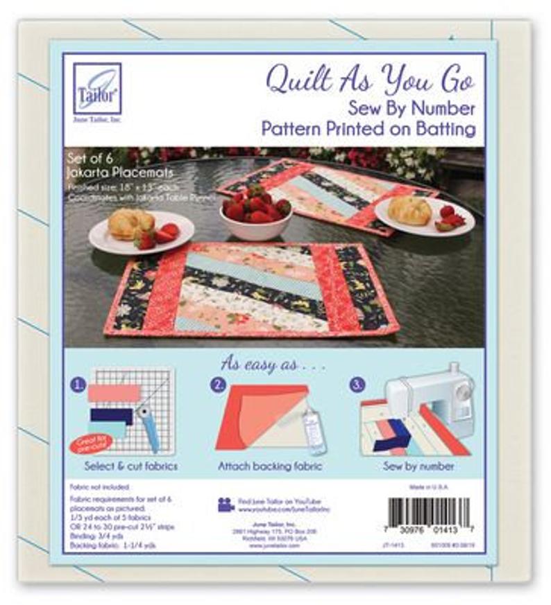 Quilt as You Go Placemat - Pre-Printed Batting set of 6