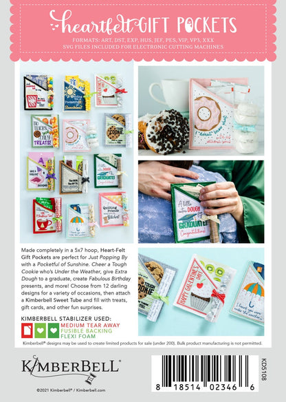 Kimberbell Heart-Felt Gift Pockets KD5108 Embroidery Design
