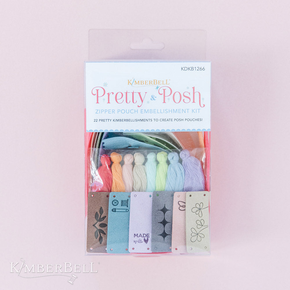 Kimberbell Pretty & Posh Zipper Pouches Embellishment Kit KDKB1266