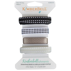 Kimberbellishments Black & Grey Ribbon Set kdkb100
