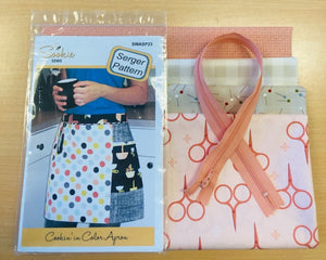 Serger Apron FABRIC KIT BLUE OR PEACH for Sookie Cookin' in Color Apron PATTERN NOT INCLUDED