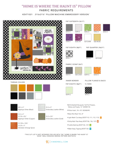 Kimberbell Home is Where the Haunt is Pillow FABRIC KIT with Embellishment Kit