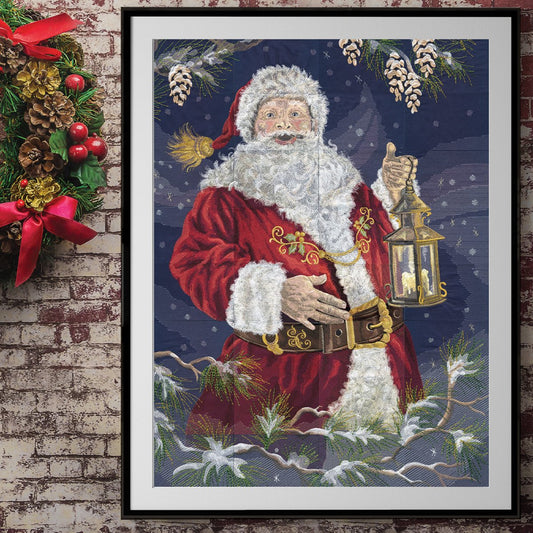 OESD Enchanted Santa Tiling Scene Embroidery Design on USB or Digital Download (use drop down menu to make your selection)
