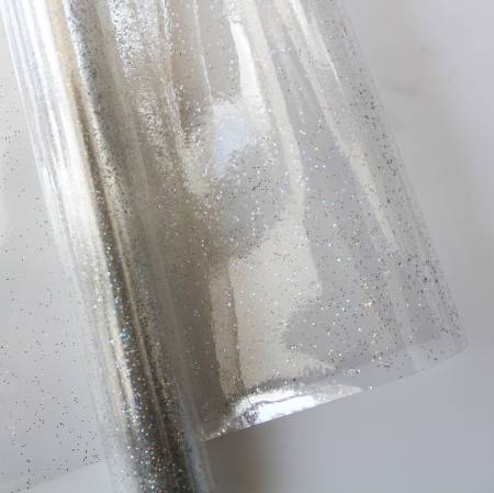 Sew Hungry Hippie Glitter Vinyl Transparent 12 G Clear or Hot Pink Glitter (SHH-TRGL1 or SHH-TRGL2)