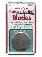Load image into Gallery viewer, Quilter&#39;s Choice Rotary Cutter Blades - 10pkg 45mm