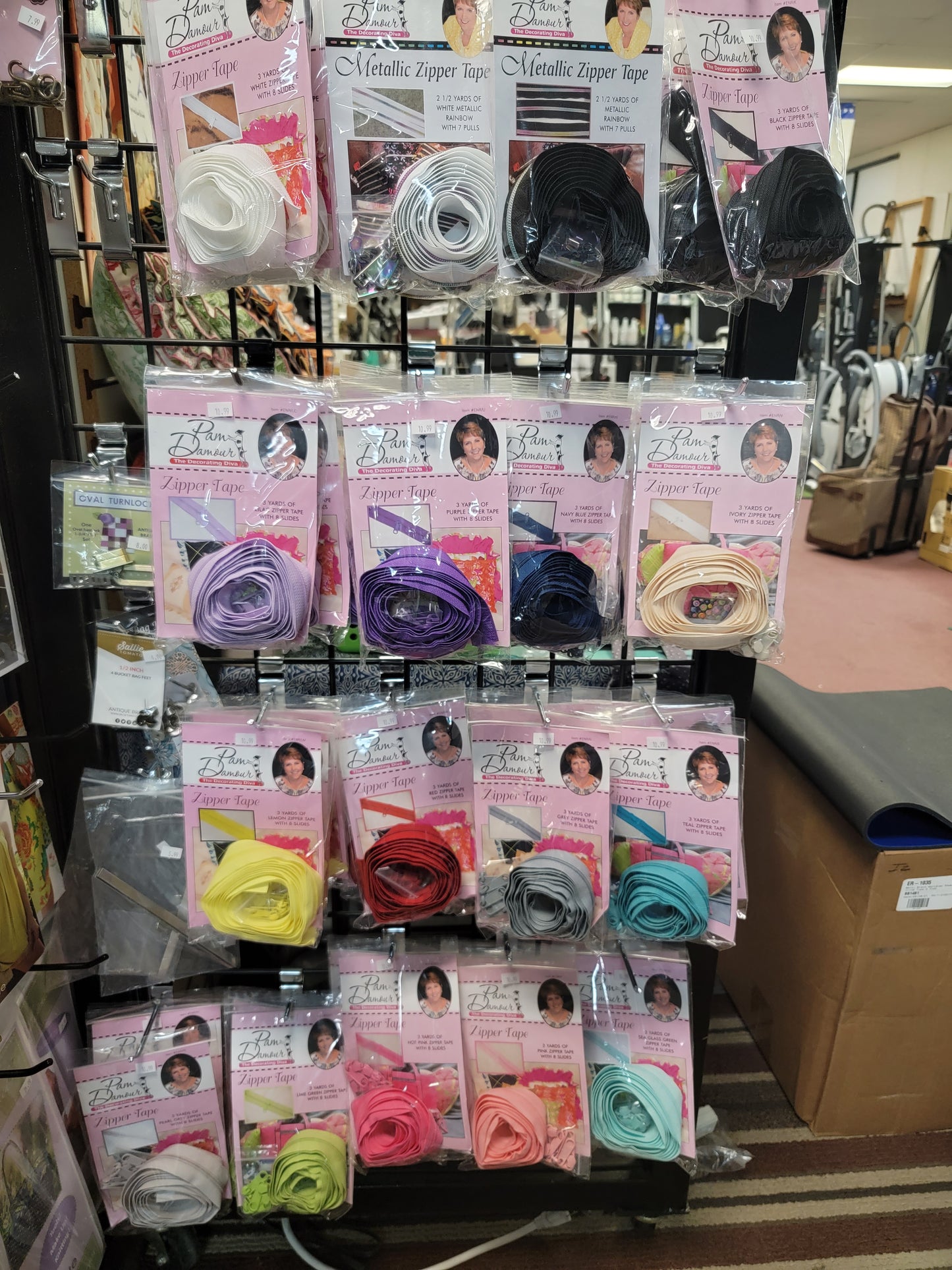 Pam Dumour's 3 Yards of Reversible Coil Zipper Tape with 8 Slides Size 4.5